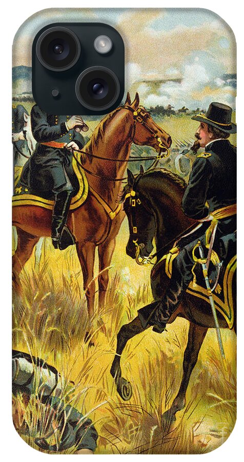 Male iPhone Case featuring the painting Major General George Meade at the Battle of Gettysburg by Henry Alexander Ogden