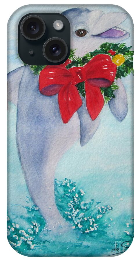 Dolphin iPhone Case featuring the painting Make a Splash by Diane DeSavoy