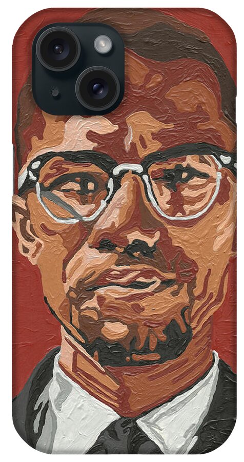 Malcolm X iPhone Case featuring the painting Malcolm X by Rachel Natalie Rawlins