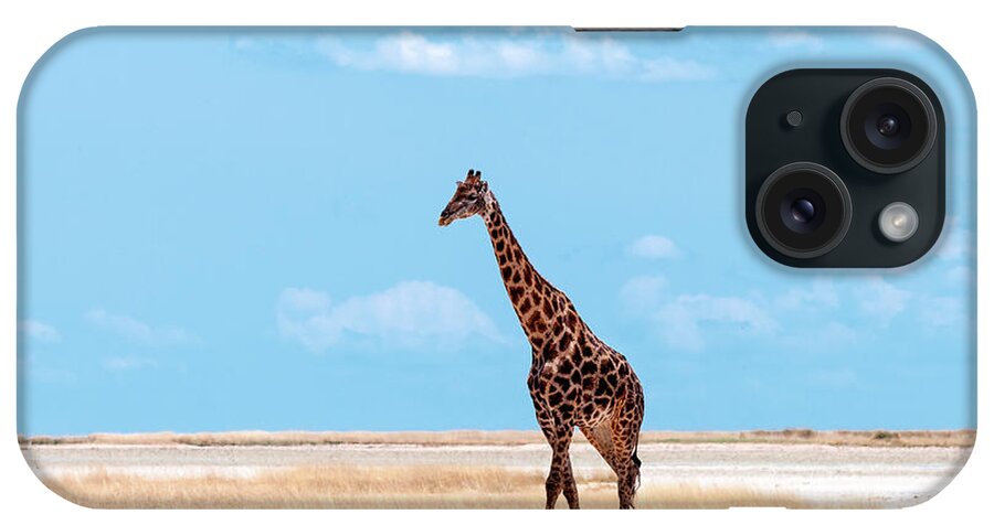 Grass iPhone Case featuring the photograph Male Giraffe In Etosha by Peter Vruggink