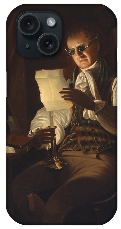 Peale iPhone Case featuring the painting Man Reading by Candlelight by Rembrandt Peale by Rembrandt Peale