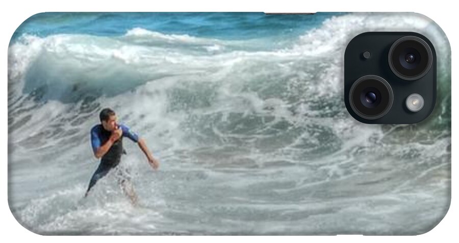 Surfing iPhone Case featuring the photograph Man vs Wave by Bill Hamilton