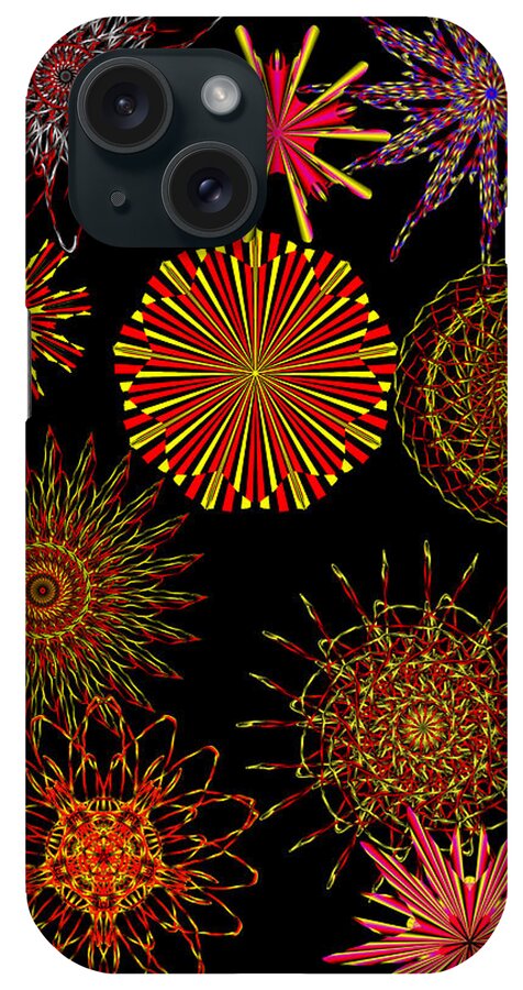 Mandala iPhone Case featuring the digital art Mandala Faces by Ester McGuire