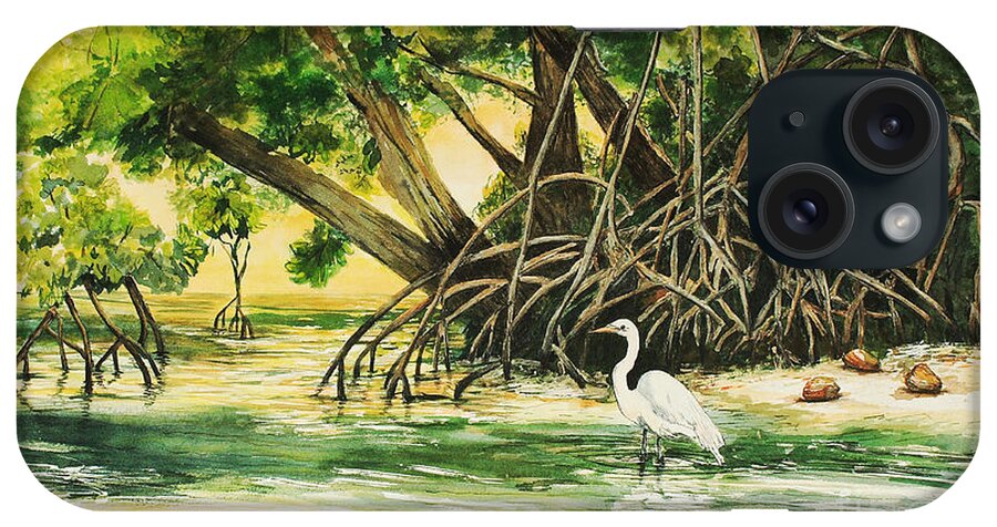Everglades iPhone Case featuring the painting Mangrove Morning by Janis Lee Colon