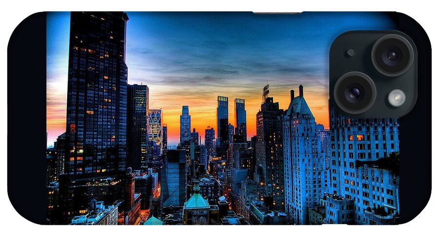 New York Prints iPhone Case featuring the photograph Manhattan at Sunset by Monique Wegmueller
