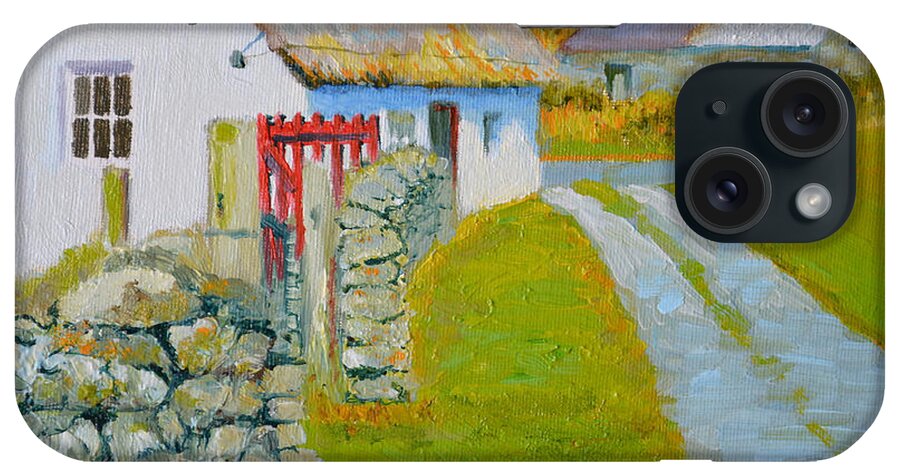 Landscape iPhone Case featuring the painting Manx Red Gate by Dai Wynn