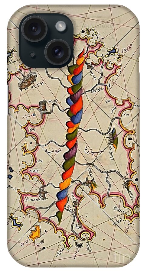 Medieval Map iPhone Case featuring the digital art Map of the Island of Sardinia by Dragica Micki Fortuna