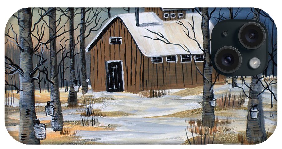 Landscape iPhone Case featuring the painting Maple Syrup Shack by Brenda Brown
