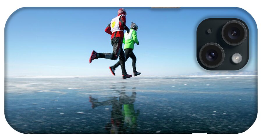 Baikal Ice Marathon iPhone Case featuring the photograph Marathon Runners by Louise Murray