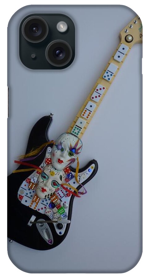 Sculpture iPhone Case featuring the sculpture Mardi Gras Guitar by Douglas Fromm