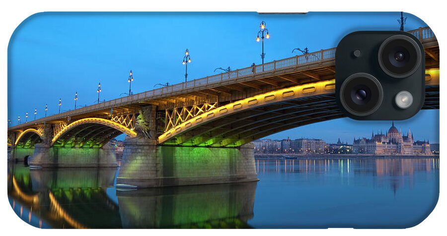 Town iPhone Case featuring the photograph Margaret Bridge And The Parliament by Focusstock