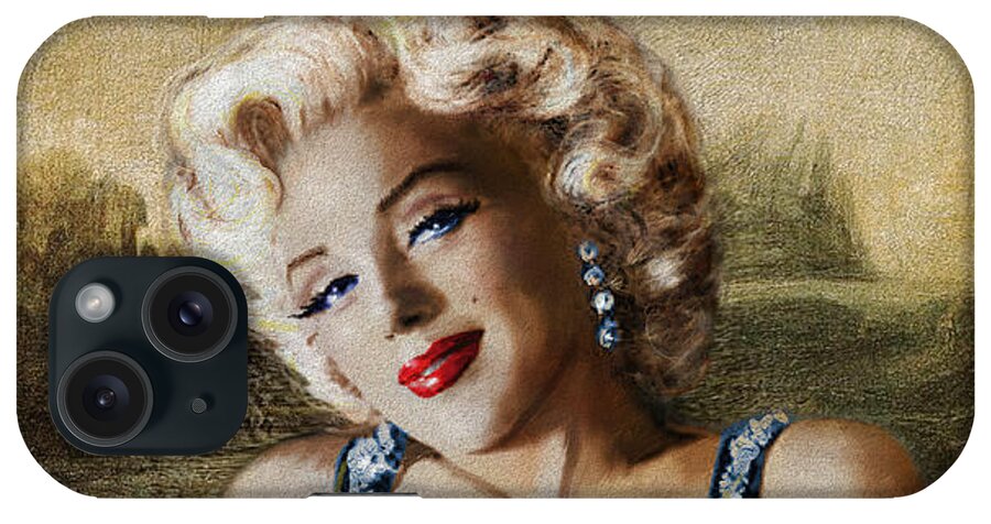 Theo Danella iPhone Case featuring the painting Marilyn 126 Mona LIsa by Theo Danella