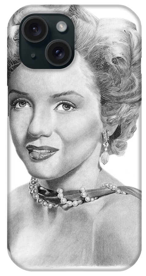 Marilyn Monroe iPhone Case featuring the drawing Marilyn Monroe - 016 by Abbey Noelle