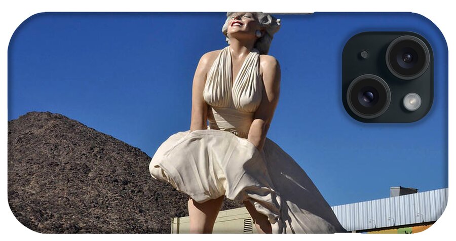 Marilyn Monroe iPhone Case featuring the photograph Marilyn Monroe Statue in Palm Springs California by Diane Lent