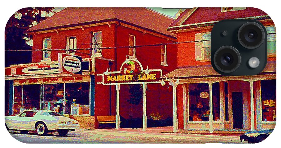  iPhone Case featuring the painting Market Lane Woodbridge Dominion Hardware Niagara Falls Ontario Vintage Streetscene Painting Cspandau by Carole Spandau