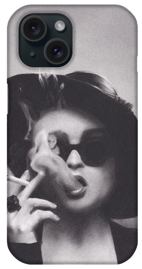 Marla Singer iPhone Case featuring the drawing Marla Singer by Brittni DeWeese