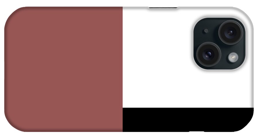 Andee Design Abstract iPhone Case featuring the digital art Marsala Minimalist Square 6 by Andee Design