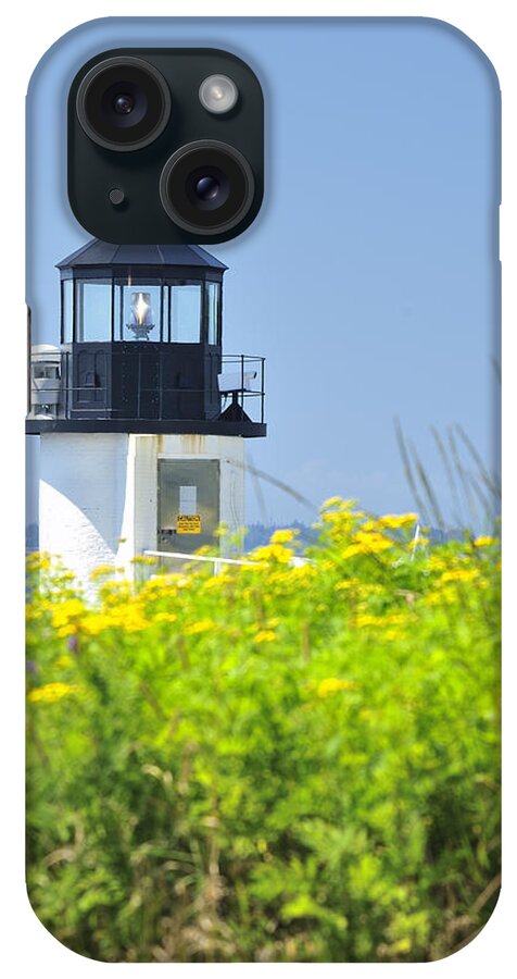 Maine iPhone Case featuring the photograph Marshall Point Lighthouse and field of goldenrod by Marianne Campolongo