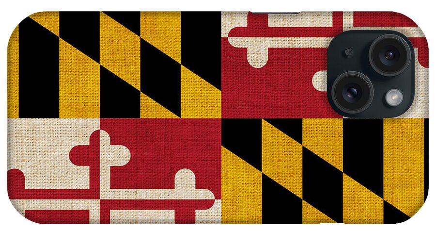 Maryland iPhone Case featuring the painting Maryland state flag by Pixel Chimp
