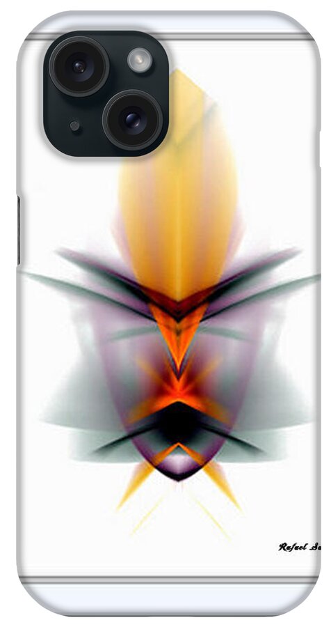 Abstract iPhone Case featuring the mixed media Mask by Rafael Salazar