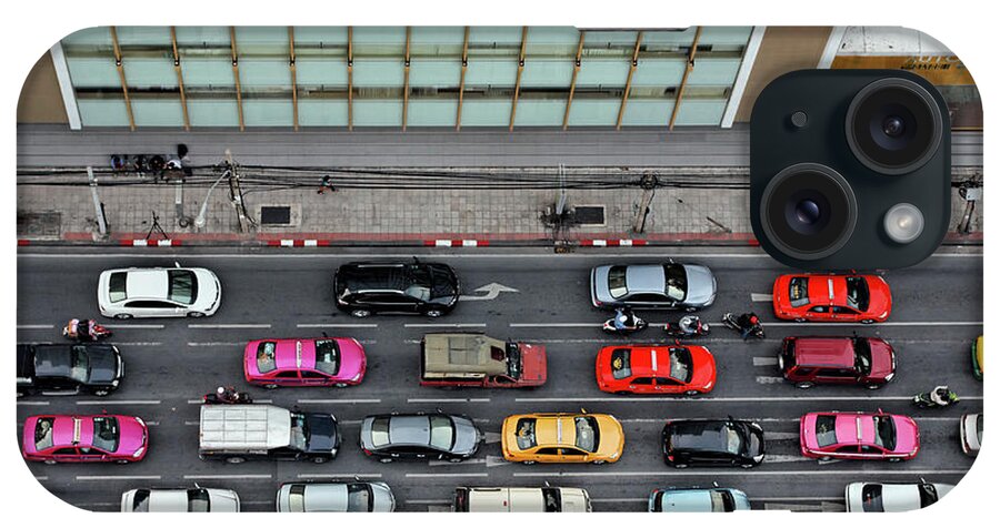 In A Row iPhone Case featuring the photograph Matchbox Cars Bangkok by Igor Prahin