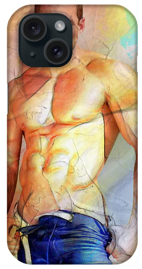 Male Nude Photos iPhone Case featuring the painting Maximum Color by Mark Ashkenazi