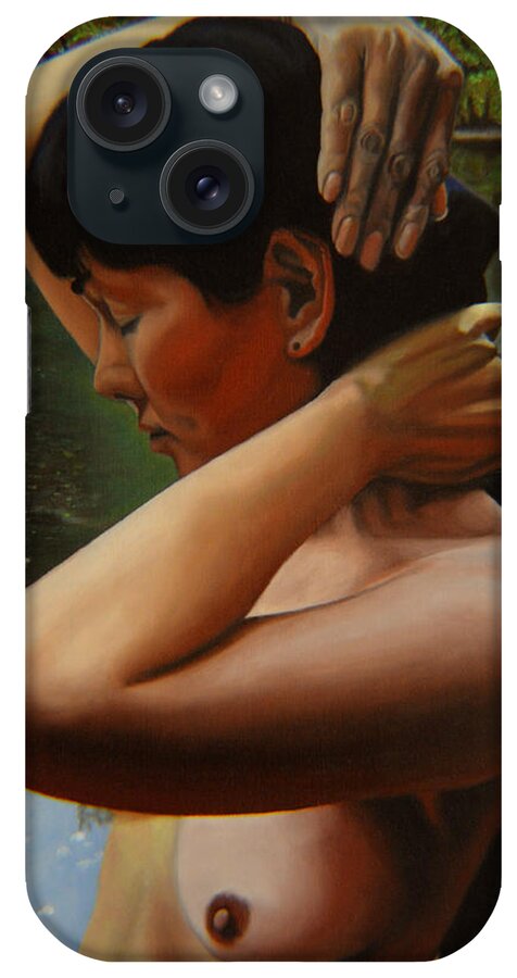 Bather iPhone Case featuring the painting May Morning Arkansas River 3 by Thu Nguyen