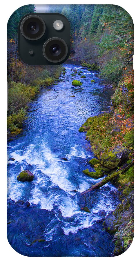 Aufderheide Scenic Byway iPhone Case featuring the photograph McKenzie river in autumn by Kunal Mehra