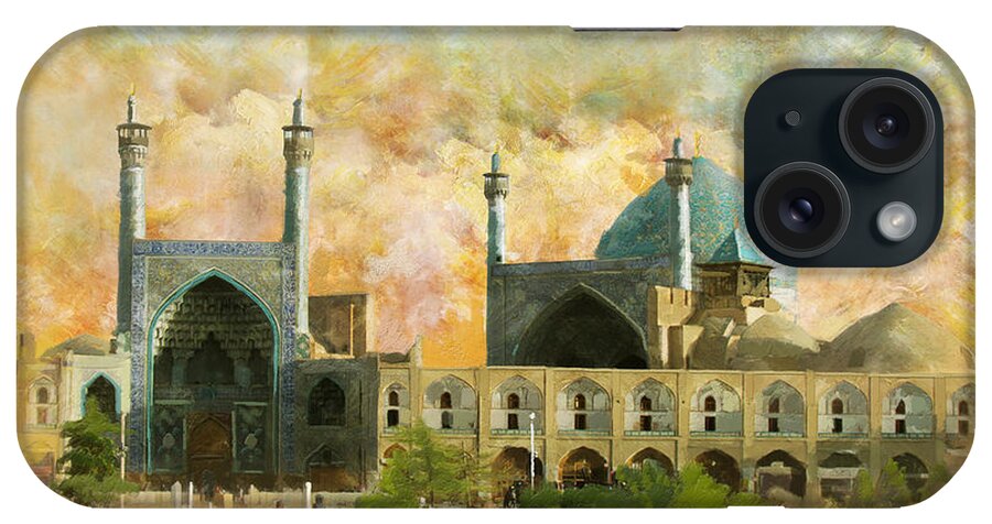 Iran Art iPhone Case featuring the painting Meidan Emam Esfahan by Catf