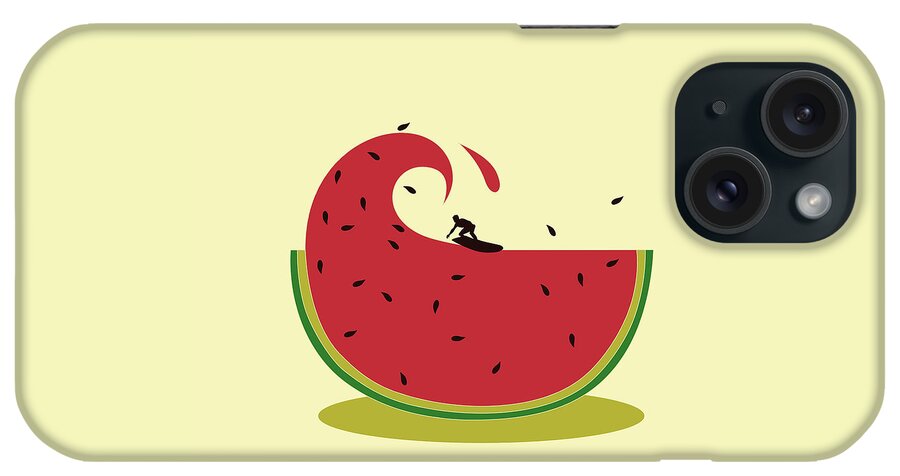 Melon iPhone Case featuring the digital art Melon splash by Neelanjana Bandyopadhyay