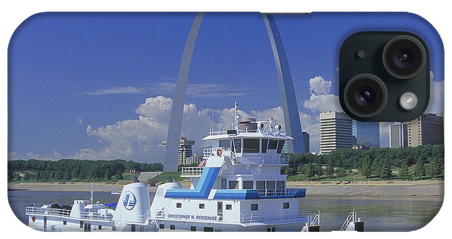 Mississippi River iPhone Case featuring the photograph MEMCO Towboat in St Louis by Garry McMichael