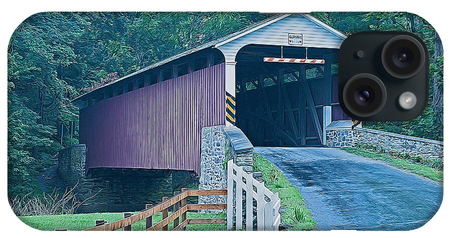 Mercer's Mill iPhone Case featuring the photograph Mercer's Mill Covered Bridge by Michael Porchik