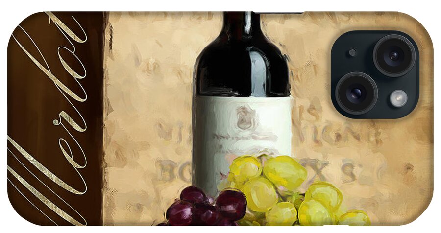 Wine iPhone Case featuring the painting Merlot III by Lourry Legarde