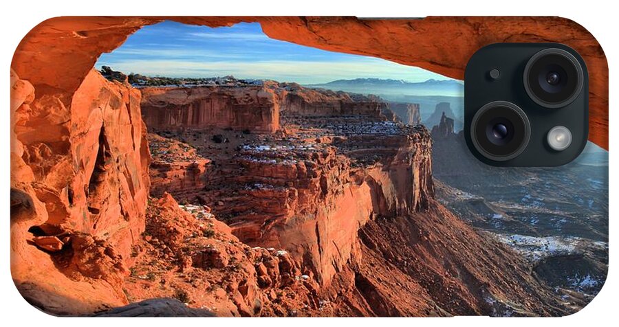 Mesa Arch Sunrise iPhone Case featuring the photograph Mesa Arch Frame by Adam Jewell