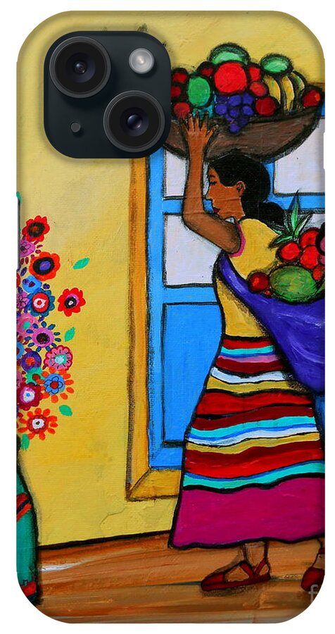 Fruit iPhone Case featuring the painting Mexican Street Vendor by Pristine Cartera Turkus
