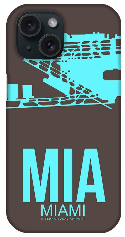  iPhone Case featuring the digital art MIA Miami Airport Poster 2 by Naxart Studio