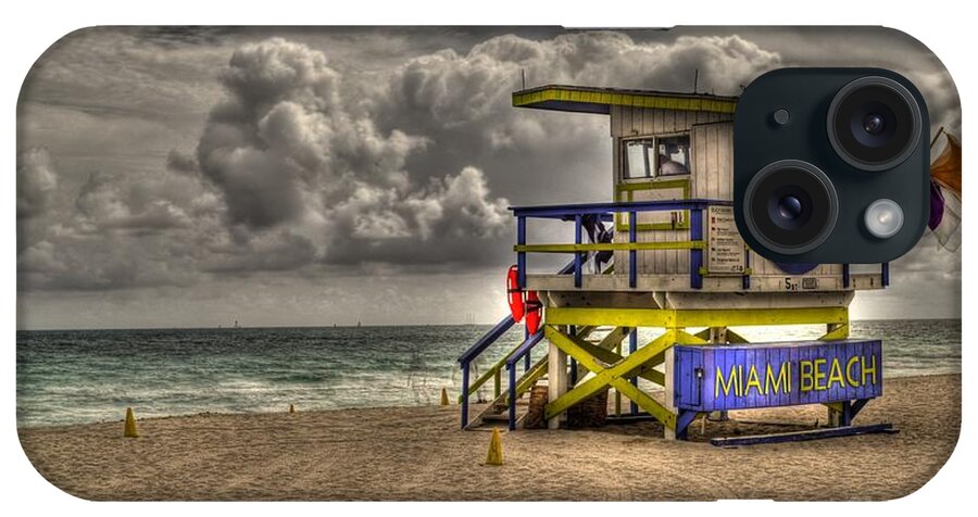 Miami Beach iPhone Case featuring the photograph Miami Beach Lifeguard Stand by Timothy Lowry