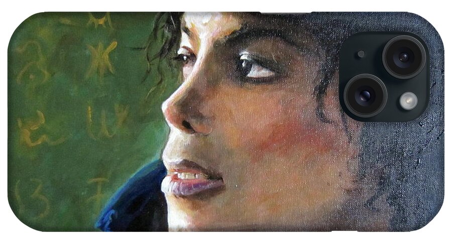 Michael Joseph Jackson iPhone Case featuring the painting Michael Joseph Jackson by Jieming Wang