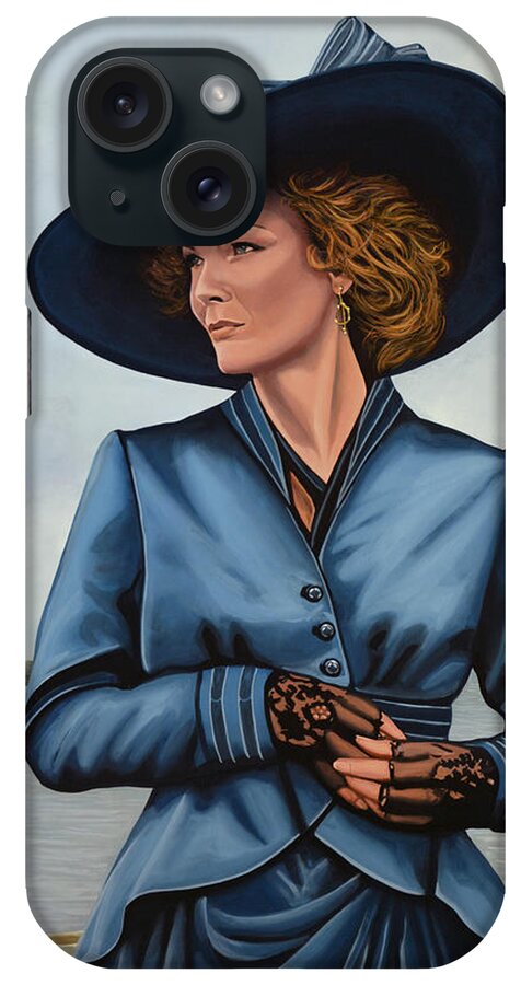 Michelle Pfeiffer iPhone Case featuring the painting Michelle Pfeiffer by Paul Meijering