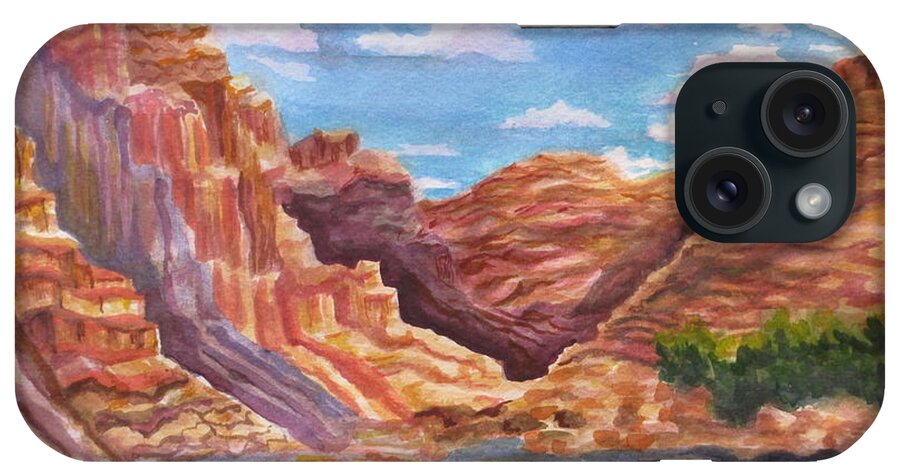 West iPhone Case featuring the painting Mid Afternoon Near the Grand Canyon by Lynn Maverick Denzer