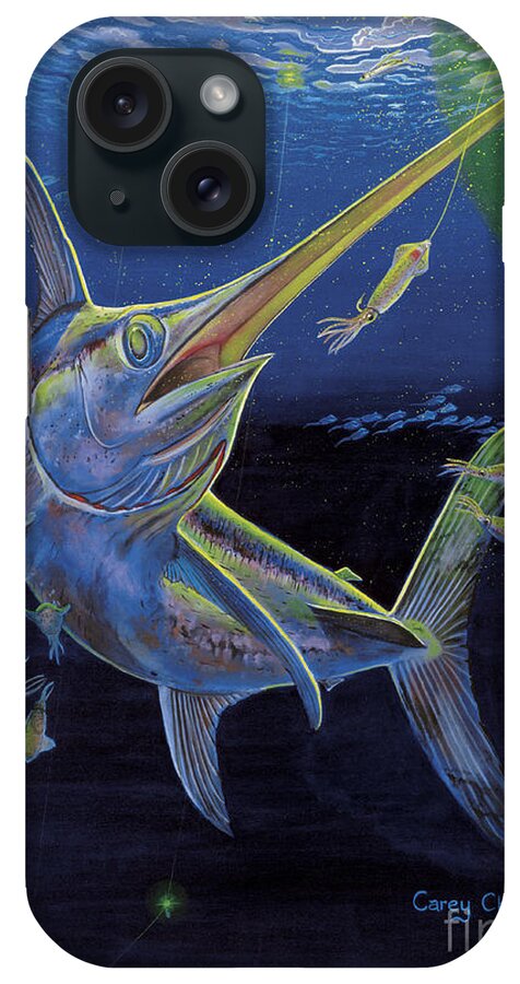 Swordfish iPhone Case featuring the painting Midnight Encounter Off0023 by Carey Chen