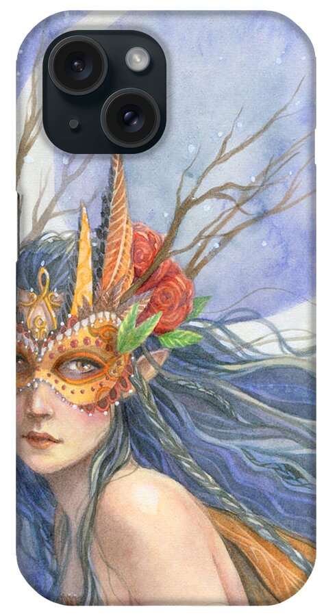 Fairy iPhone Case featuring the painting Midnight Warrior by Sara Burrier