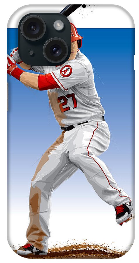 Baseball iPhone Case featuring the digital art Mike Trout by Scott Weigner