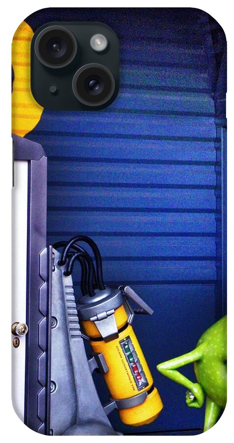 Disneyland iPhone Case featuring the photograph Mike with Boo's Door - Monsters Inc. in Disneyland Paris by Marianna Mills