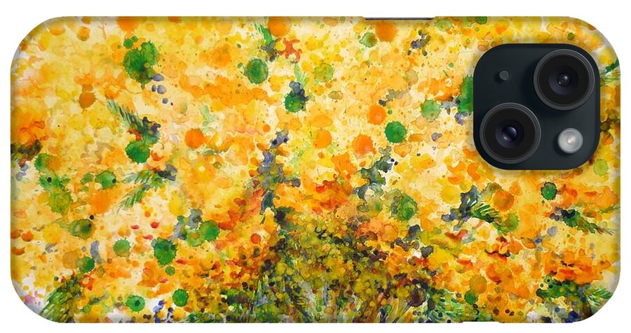 Mimosa iPhone Case featuring the painting Mimosa by Zaira Dzhaubaeva