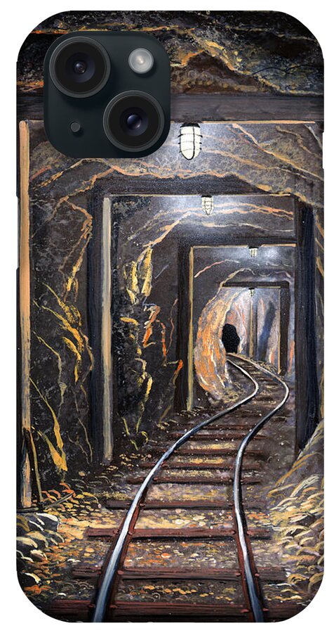 Mural iPhone Case featuring the painting Mine Shaft Mural by Frank Wilson