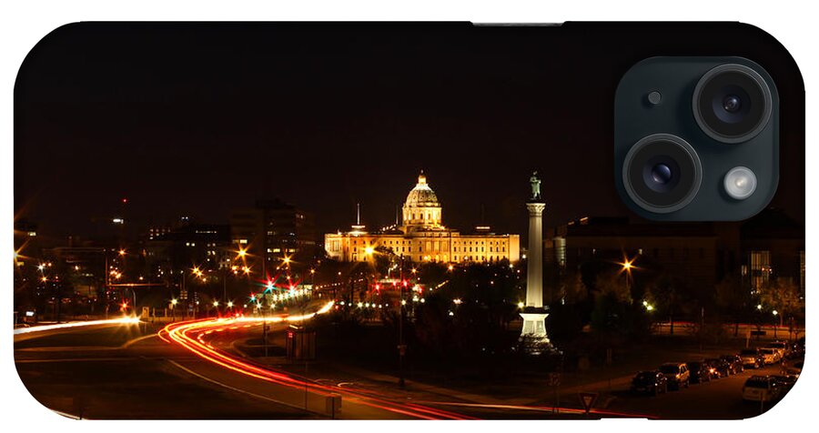Minnesota iPhone Case featuring the photograph Minnesota State Capital at Night by Jimmy Ostgard