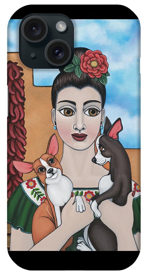 Chihuahua iPhone Case featuring the painting Mis Carinos by Victoria De Almeida