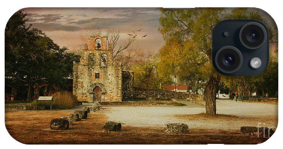 Mission iPhone Case featuring the photograph Mission Espada Morning Light by Iris Greenwell