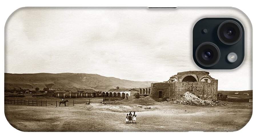 Mission iPhone Case featuring the photograph Mission San Juan Capistrano California Circa 1882 by C. E. Watkins by Monterey County Historical Society